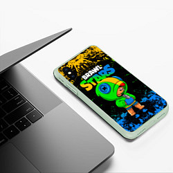 Чехол iPhone XS Max матовый Leon Brawl Stars, цвет: 3D-салатовый — фото 2