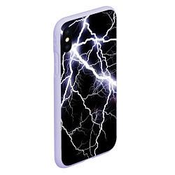 Чехол iPhone XS Max матовый Молния, цвет: 3D-светло-сиреневый — фото 2