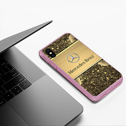 Чехол iPhone XS Max матовый MERCEDES GOLD, цвет: 3D-розовый — фото 2