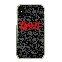 Чехол iPhone XS Max матовый SLIPKNOT, цвет: 3D-салатовый