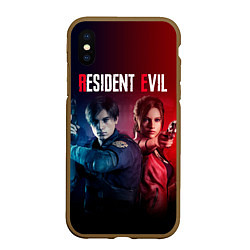 Чехол iPhone XS Max матовый Resident Evil 2, цвет: 3D-коричневый