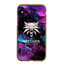 Чехол iPhone XS Max матовый The Witcher 3, цвет: 3D-коричневый