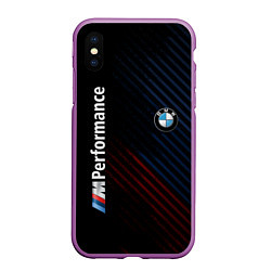 Чехол iPhone XS Max матовый BMW PERFORMANCE, цвет: 3D-фиолетовый