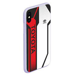 Чехол iPhone XS Max матовый Toyota Driver team, цвет: 3D-светло-сиреневый — фото 2