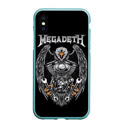 Чехол iPhone XS Max матовый Megadeth, цвет: 3D-мятный