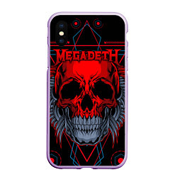 Чехол iPhone XS Max матовый Megadeth, цвет: 3D-сиреневый