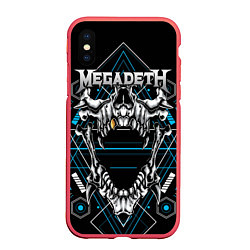Чехол iPhone XS Max матовый Megadeth, цвет: 3D-красный