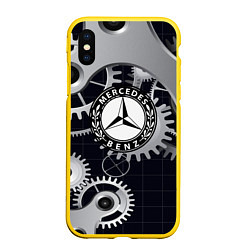 Чехол iPhone XS Max матовый MERCEDES-BENZ, цвет: 3D-желтый