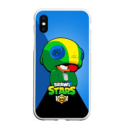 Чехол iPhone XS Max матовый LEON - BRAWL STARS, цвет: 3D-белый