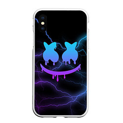 Чехол iPhone XS Max матовый Marshmello, цвет: 3D-белый