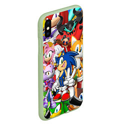 Чехол iPhone XS Max матовый Sonic ПЕРСОНАЖИ, цвет: 3D-салатовый — фото 2