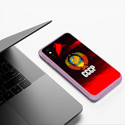 Чехол iPhone XS Max матовый СССР, цвет: 3D-сиреневый — фото 2