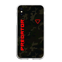 Чехол iPhone XS Max матовый Predator Military, цвет: 3D-белый