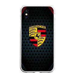 Чехол iPhone XS Max матовый PORSCHE, цвет: 3D-белый