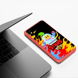 Чехол iPhone XS Max матовый BRAWL STARS SPROUT, цвет: 3D-красный — фото 2