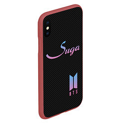 Чехол iPhone XS Max матовый BTS Suga, цвет: 3D-красный — фото 2