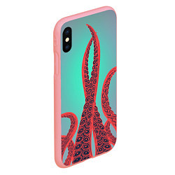 Чехол iPhone XS Max матовый Красные щупальца осминога, цвет: 3D-баблгам — фото 2