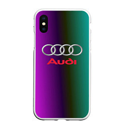 Чехол iPhone XS Max матовый Audi, цвет: 3D-белый