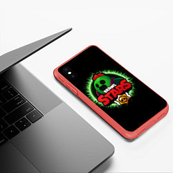Чехол iPhone XS Max матовый Brawl Stars Spike, цвет: 3D-красный — фото 2