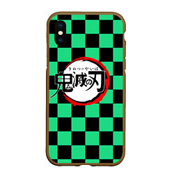 Чехол iPhone XS Max матовый KIMETSU NO YAIBA, цвет: 3D-коричневый