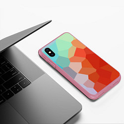 Чехол iPhone XS Max матовый Пикси кристаллы, цвет: 3D-малиновый — фото 2