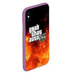 Чехол iPhone XS Max матовый GTA, цвет: 3D-фиолетовый — фото 2