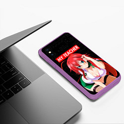 Чехол iPhone XS Max матовый SENPAI MY TEACHER, цвет: 3D-фиолетовый — фото 2