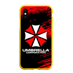 Чехол iPhone XS Max матовый Umbrella Corporation, цвет: 3D-желтый
