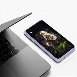 Чехол iPhone XS Max матовый Принцесса Мононоке, цвет: 3D-светло-сиреневый — фото 2