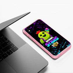 Чехол iPhone XS Max матовый BRAWL STARS SPIKE, цвет: 3D-баблгам — фото 2