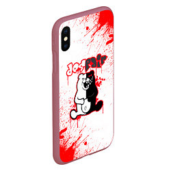 Чехол iPhone XS Max матовый Monokuma, цвет: 3D-малиновый — фото 2