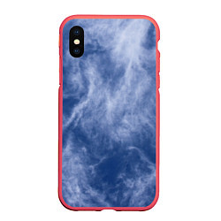 Чехол iPhone XS Max матовый Облака в небе, цвет: 3D-красный
