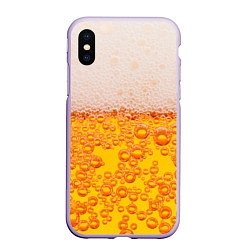 Чехол iPhone XS Max матовый ПИВО, цвет: 3D-светло-сиреневый