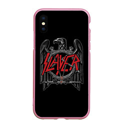 Чехол iPhone XS Max матовый Slayer, цвет: 3D-розовый