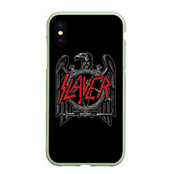 Чехол iPhone XS Max матовый Slayer, цвет: 3D-салатовый