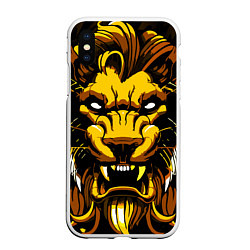 Чехол iPhone XS Max матовый Зверь, цвет: 3D-белый