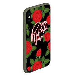 Чехол iPhone XS Max матовый Payton Moormeier Розы, цвет: 3D-темно-зеленый — фото 2