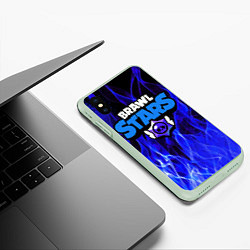Чехол iPhone XS Max матовый BRAWL STARS, цвет: 3D-салатовый — фото 2