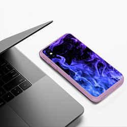 Чехол iPhone XS Max матовый ОГОНЬ, цвет: 3D-сиреневый — фото 2