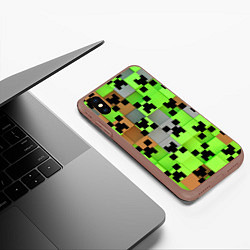 Чехол iPhone XS Max матовый Minecraft, цвет: 3D-коричневый — фото 2