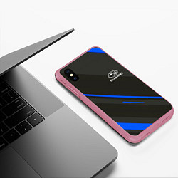 Чехол iPhone XS Max матовый SUBARU, цвет: 3D-малиновый — фото 2