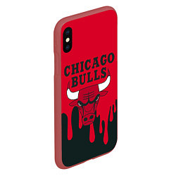 Чехол iPhone XS Max матовый Chicago Bulls, цвет: 3D-красный — фото 2