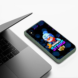 Чехол iPhone XS Max матовый BRAWL STARS GALE, цвет: 3D-темно-зеленый — фото 2