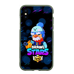 Чехол iPhone XS Max матовый BRAWL STARS GALE, цвет: 3D-темно-зеленый