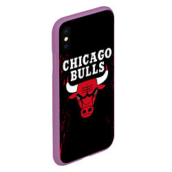 Чехол iPhone XS Max матовый CHICAGO BULLS, цвет: 3D-фиолетовый — фото 2