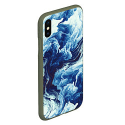 Чехол iPhone XS Max матовый Абстракция смешивание разводы, цвет: 3D-темно-зеленый — фото 2