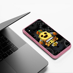 Чехол iPhone XS Max матовый Brawl Stars Robot Spike, цвет: 3D-малиновый — фото 2