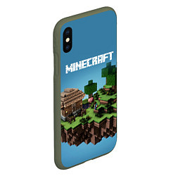 Чехол iPhone XS Max матовый Minecraft, цвет: 3D-темно-зеленый — фото 2