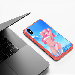 Чехол iPhone XS Max матовый DARLING IN THE FRANXX, цвет: 3D-красный — фото 2