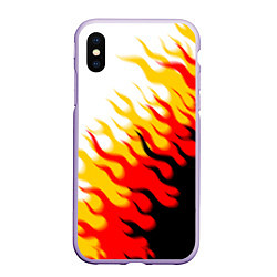 Чехол iPhone XS Max матовый ОГОНЬ, цвет: 3D-светло-сиреневый